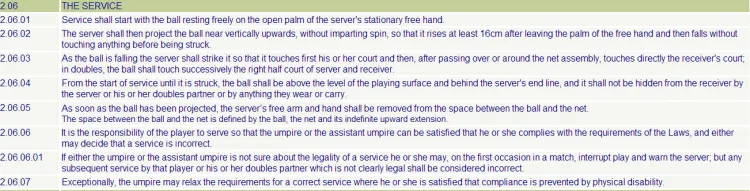 service rules