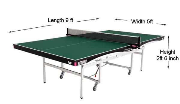 Dimensions Of A Fullsize Table Tennis, Table Tennis Board Size In Feet