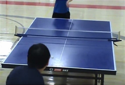 playing table tennis