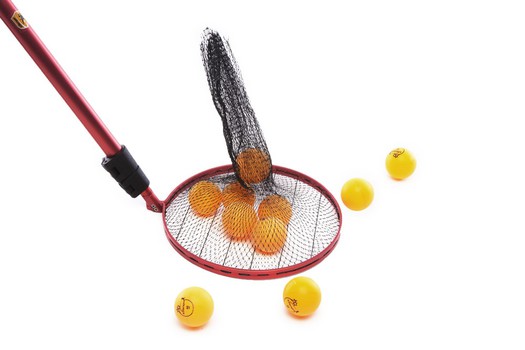 BoTaiDaHong Tennis Ball Pick Up Height Adjustable Ball Picker Stainless Steel Handle Collect Holds 55-Balls Tennis Ball Picker Hopper Ball Collector Thickened Drum Wall Pick up 