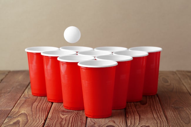 College party sport - beer pong